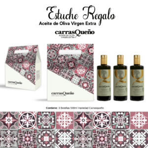 Estuche Regalo Especial AOVE Carrasqueño | Contiene: 3 Botellas 500ml Variedad Carrasqueño