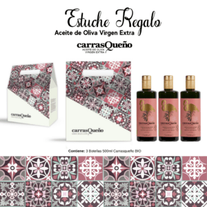 OFERTA 3x2 - Estuche Regalo Especial AOVE Carrasqueño | Contiene: 3 Botellas 500ml Carrasqueño BIO